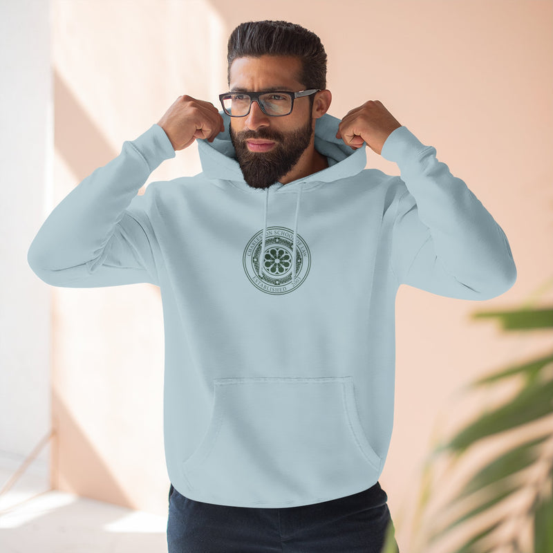 Minimal Nautical Compass Hoodie — Small Chest Emblem Fleece Hoodie