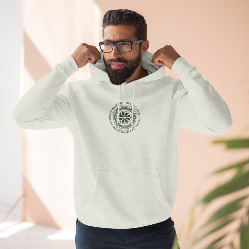 Minimal Nautical Compass Hoodie — Small Chest Emblem Fleece Hoodie
