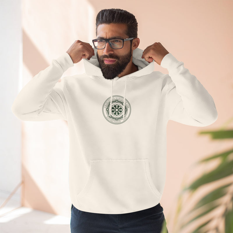 Minimal Nautical Compass Hoodie — Small Chest Emblem Fleece Hoodie