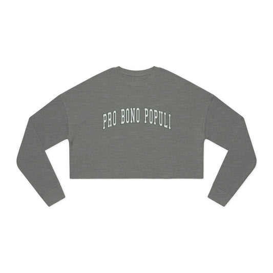 Cropped Sweatshirt — "Pro Bono Populi" Vintage-Style Women's Cropped Pullover