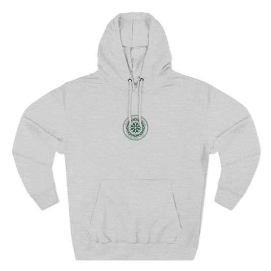 Minimal Compass Logo Hoodie — Small Chest Emblem, Casual Fleece Pullover