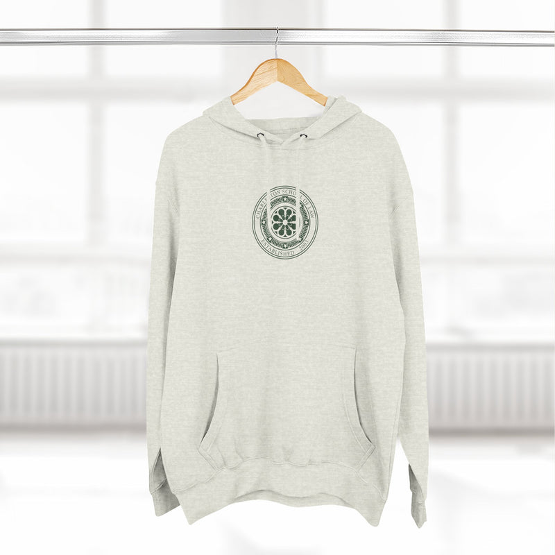 Minimal Nautical Compass Hoodie — Small Chest Emblem Fleece Hoodie
