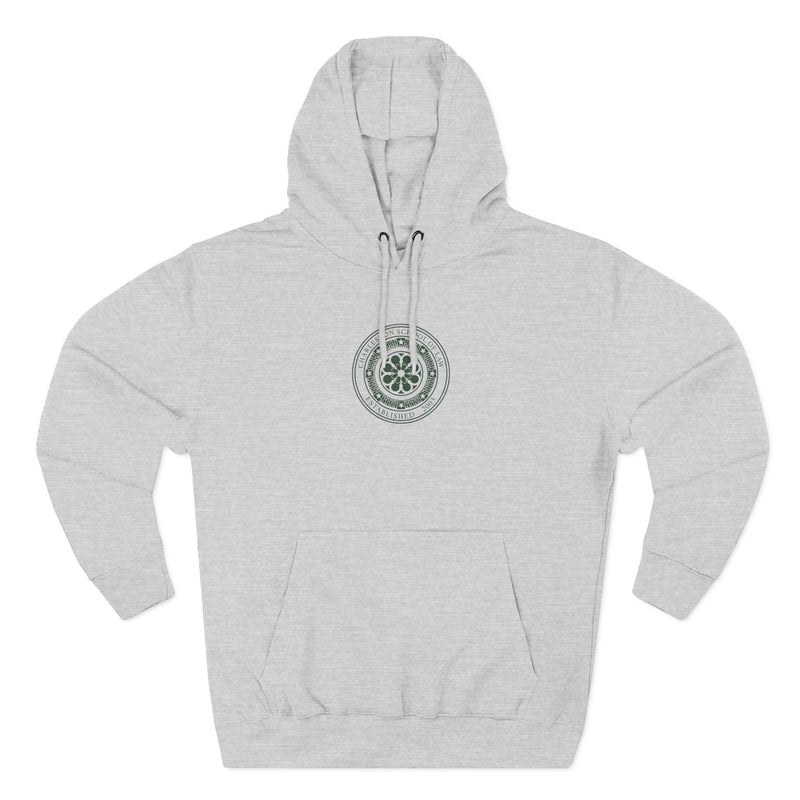 Minimal Nautical Compass Hoodie — Small Chest Emblem Fleece Hoodie