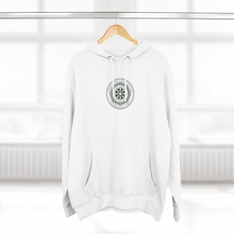 Minimal Nautical Compass Hoodie — Small Chest Emblem Fleece Hoodie