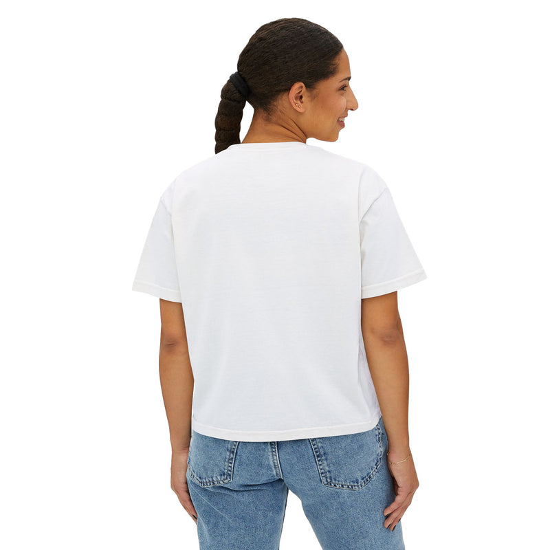 CSOL Women's Boxy Tee — Vintage School Seal Graphic Crop T‑Shirt