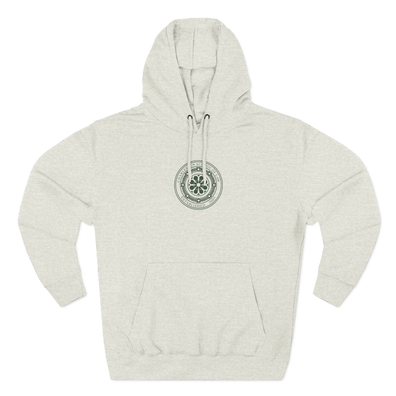 Minimal Nautical Compass Hoodie — Small Chest Emblem Fleece Hoodie