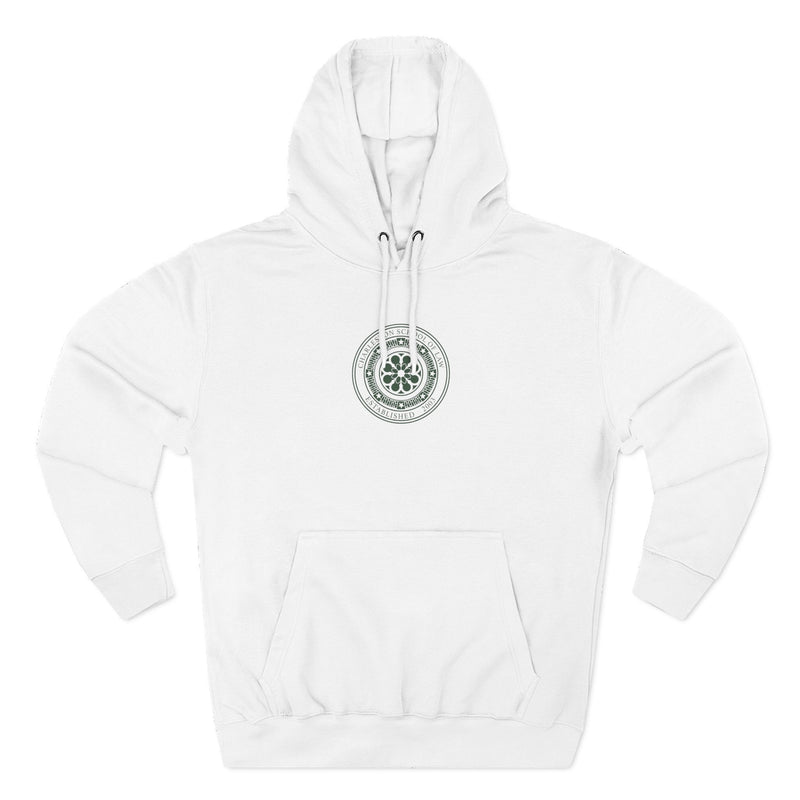 Minimal Nautical Compass Hoodie — Small Chest Emblem Fleece Hoodie