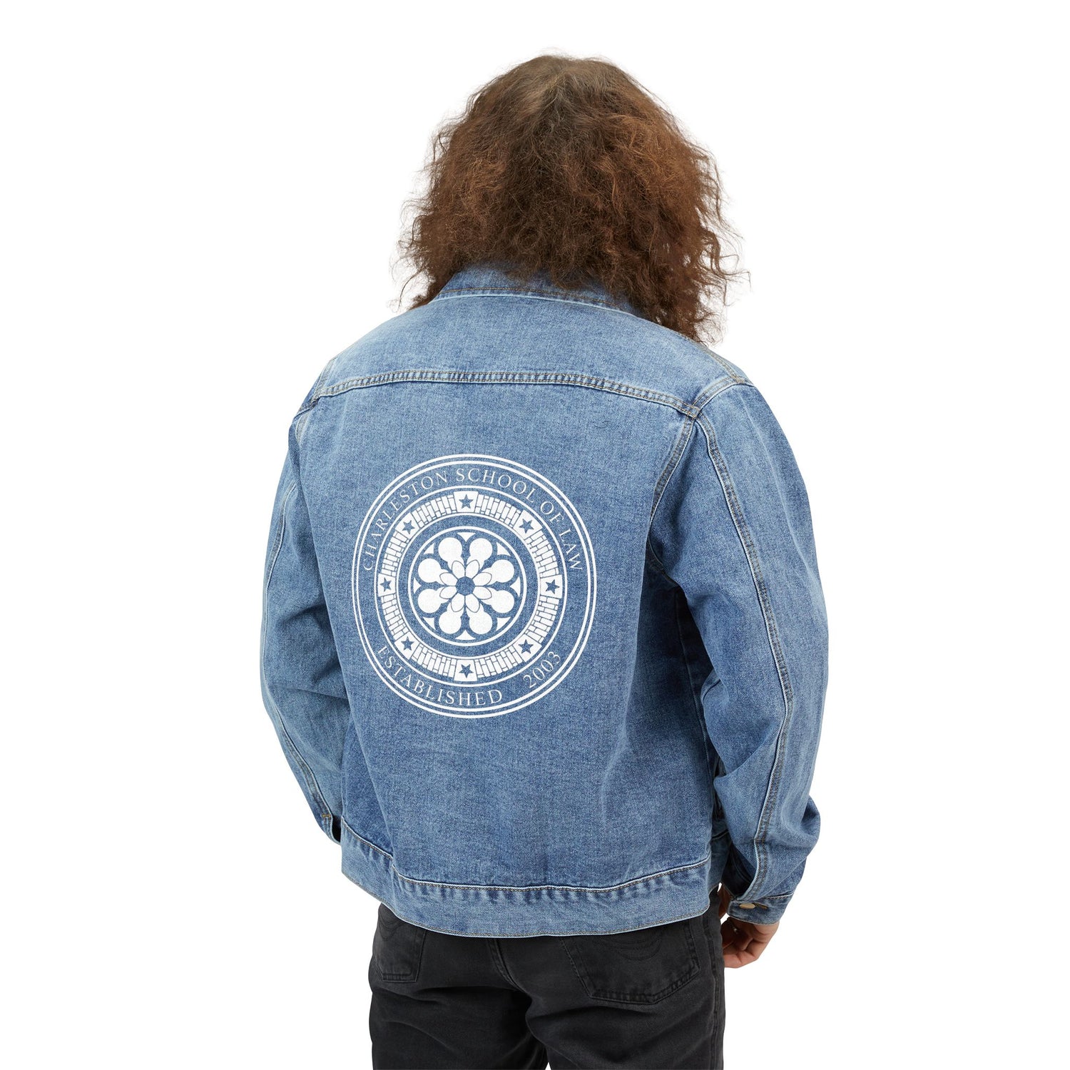CSOL Denim Jacket with White Mandala Back Print