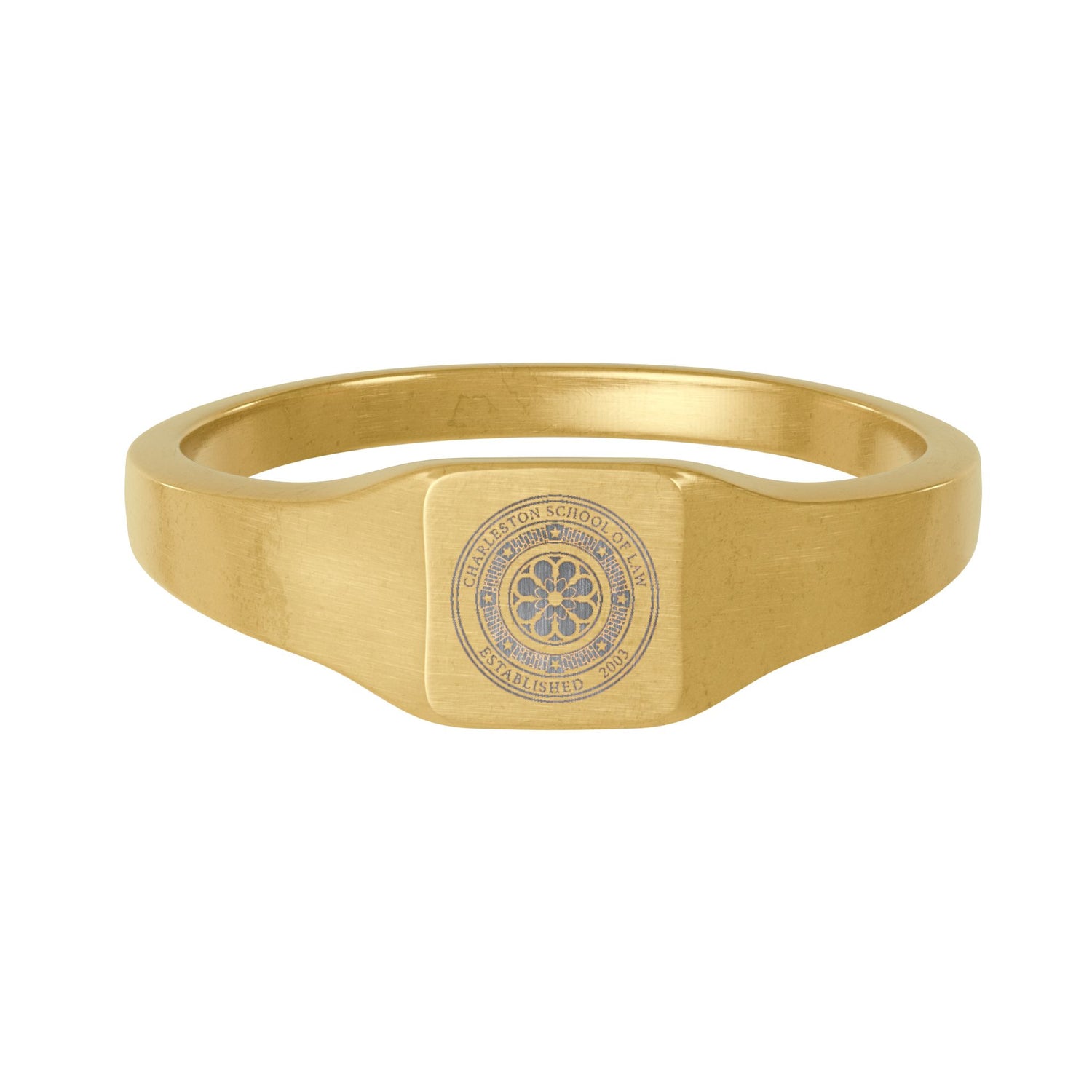 CSOL Gold Stainless Steel Square Signet Ring
